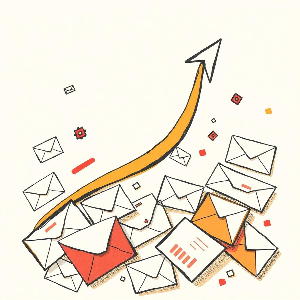 Illustration of growth from emails